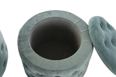 Voetensteun DKD Home Decor Groen Hout MDF Fluweel 70 x 70 x 42 cm