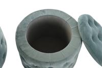 Voetensteun DKD Home Decor Groen Hout MDF Fluweel 70 x 70 x 42 cm - thumbnail