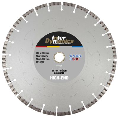 Inter Dynamics Diamantzaag Beton High-End 350x30,0mm - 147353 Inter Dynamics Diamantzaag Beton High-End 350x30,0mm - 147353