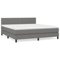 Boxspring met matras stof donkergrijs 180x200 cm - thumbnail
