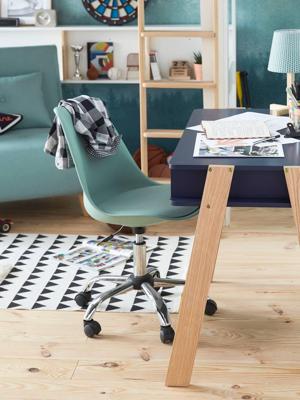 Kinderbureaustoel op wieltjes blauw Kinderbureaustoel op wieltjes blauw