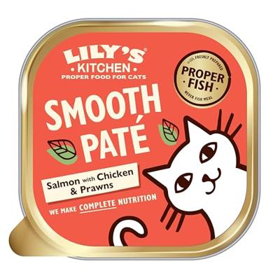 Lily&apos;s Kitchen Paté zalm met kip en garnalen natvoer kat 1 tray (19 x 85 g) - thumbnail