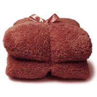 Plaid teddy l200b150 cm marsala Unique Living - Unique living - thumbnail