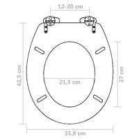 VidaXL Toiletbril soft-close simpel ontwerp mdf bruin - thumbnail