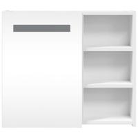 Badkamerkast met spiegel en LED 60x13x52 cm wit - thumbnail