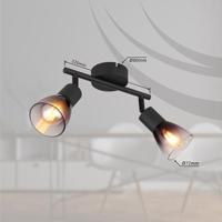 Globo Zwarte plafondlampSatella 2-lichts - 54312-2 - thumbnail