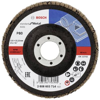 Bosch Accessories 2608603714 X431 Lamellenschijf Diameter 115 mm Boordiameter 22.33 mm Korrelgrootte (num) 80 Staal 1 stuk(s) Bosch Accessories 2608603714 X431 Lamellenschijf Diameter 115 mm Boordiameter 22.33 mm Korrelgrootte (num) 80 Staal 1 stuk(s)