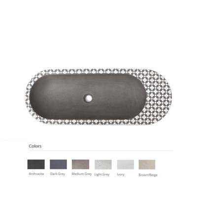 Opzet Wastafel Urbi et Orbi Holywater L Beton Ovaal 95x35.5x14 cm Donkergrijs