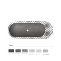 Opzet Wastafel Urbi et Orbi Holywater L Beton Ovaal 95x35.5x14 cm Donkergrijs - thumbnail