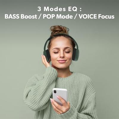 T'nB - Tonality over-ear Bluetooth-hoofdtelefoon, schuimrubberen pads, batterijduur 24 uur, 3,5 mm jack kabel inbegrepen - saliegroen