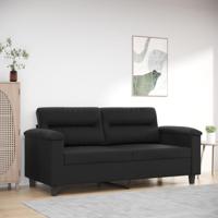 Tweezitsbank 140 cm kunstleer zwart - thumbnail
