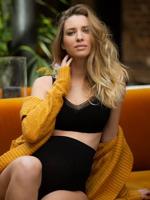 Naadloze zwangerschaps- en borstvoedingsbeha Milk CACHE HEART zwart - thumbnail