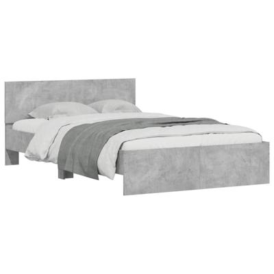 Bedframe met hoofdeinde betongrijs 120x200 cm