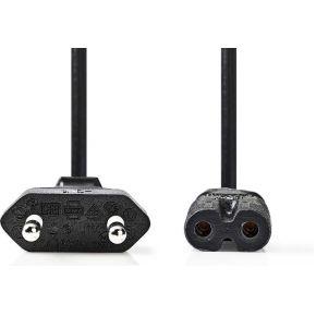 Voedingskabel | Eurostekker - IEC-320-C7 | 1,0 m | Zwart