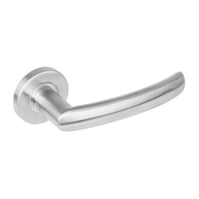 Deurkr.Blok m.rozet met 7 mm nok rvs geborst.