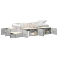 Opbergbedframe Beton Grijs 244 x 127 x 53.5 cm Bewerkt hout - thumbnail