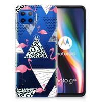 Motorola Moto G 5G Plus TPU Hoesje Flamingo Triangle - thumbnail