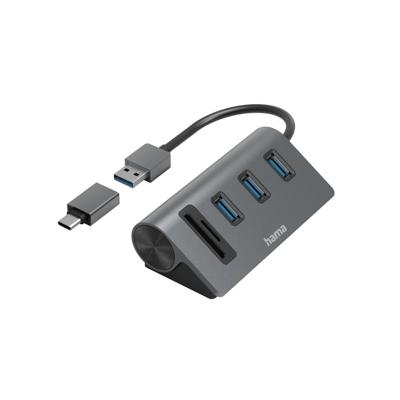 Hama OTG-hub/kaartlezer 5-poorts 3x USB-A SD MicroSD Incl. USB-C-adapter Hama OTG-hub/kaartlezer 5-poorts 3x USB-A SD MicroSD Incl. USB-C-adapter