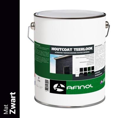 Afinol Houtcoat Teerlook Mat Zwart 5 liter