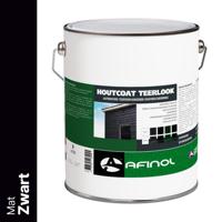 Afinol Houtcoat Teerlook Mat Zwart 5 liter - thumbnail