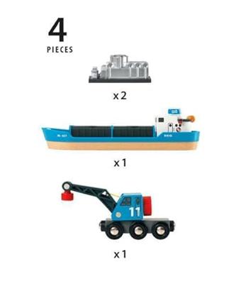 BRIO vrachtschip en kraan BRIO vrachtschip en kraan