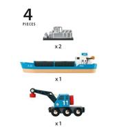 BRIO vrachtschip en kraan - thumbnail