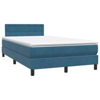 Boxspring met matras fluweel donkerblauw 120x210 cm - thumbnail