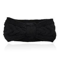 LGT JWLS Dames Hoofdband - Zwart, Katoen met Fleece Voering en Kabelpatroon - thumbnail