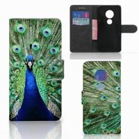 Motorola Moto G7 Play | Telefoonhoesje | Met pasjeshouder | Pauw - thumbnail