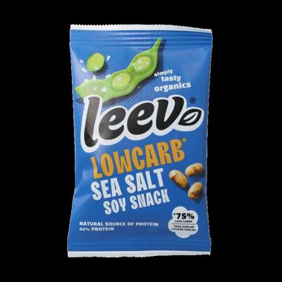 Leev Bio lowcarb snack soyabonen met zeezout 45 Gram Leev Bio lowcarb snack soyabonen met zeezout 45 Gram