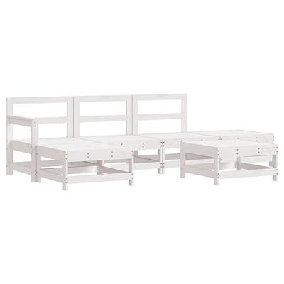 6-delige Loungeset massief grenenhout wit