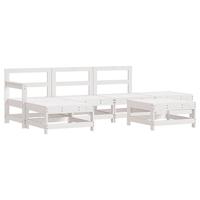 6-delige Loungeset massief grenenhout wit - thumbnail