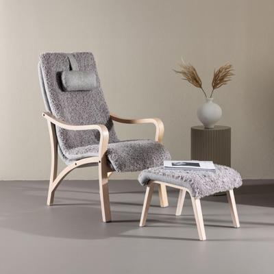 Nohr Fauteuil 'Tandra' Met voetenbank, kleur Lichtgrijs