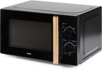 Domo microgolfoven, 25,5 cm, 20 l, zwart met houtlook afwerking - thumbnail