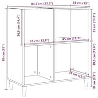 Platenkast 84,5x38x89 cm bewerkt hout oud houtkleurig - thumbnail
