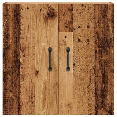 Wandkast 60x31x60 cm bewerkt hout oud houtkleurig Wandkast 60x31x60 cm bewerkt hout oud houtkleurig