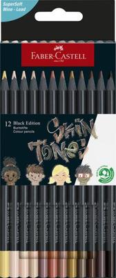 Faber Castell Kleurpotlood Black Edition - 12 stuks huidskleurtinten