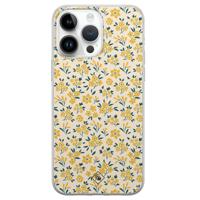 iPhone 14 Pro Max siliconen hoesje - Yellow garden - thumbnail