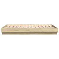 Bedframe bewerkt hout sonoma eikenkleurig 140x200 cm - thumbnail