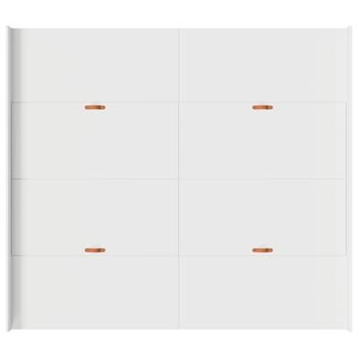 Opbergbedframe met hoofdeinde Wit 200 x 200 cm Bewerkt hout