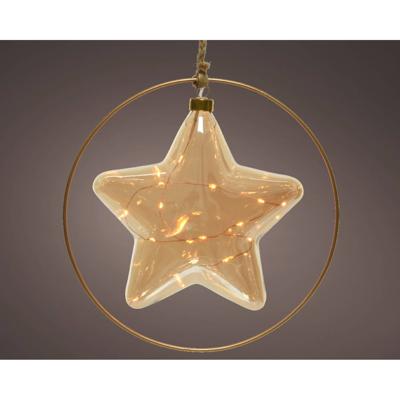 MicroLED ster BO d26h26 cm amber/klassiek warm kerstverlichting C Lumineo - Lumineo