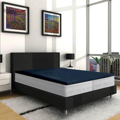 Dubbel Jersey Topper Hoeslaken - Navy - 190x200 cm - Jersey - Villa Park - Voor Matrassen Tot 8 CM