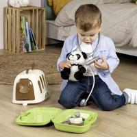 Smoby - Veterinaire koffer - 1 panda knuffel en vele accessoires - 2 in 1 product: Transportkooi - Franse productie - thumbnail