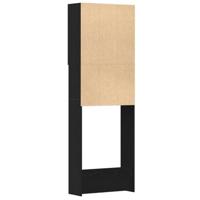 Wasmachinekast 64x25,5x190 cm zwart eikenkleur - thumbnail