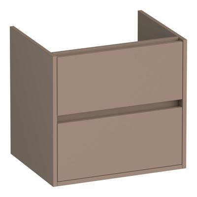 Brauer Adore - Onderkast - 60 cm - met 2 Softclose Lades Greeploos en 1 Sifon Uitsparing - Mat Mokka