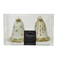 Klok glas d6,50h8 cm wolwit a2 2st Decoris - Decoris - thumbnail