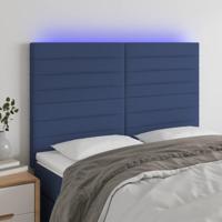 Hoofdbord LED 144x5x118/128 cm stof blauw - thumbnail
