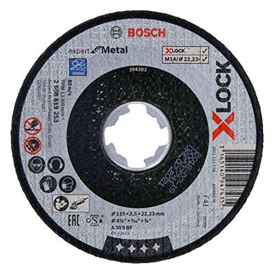 Bosch Accessoires X-LOCK Slijpschijf Expert for Metal 115x2.5x22.23mm, recht - 1 stuk(s) - 2608619253 Bosch Accessoires X-LOCK Slijpschijf Expert for Metal 115x2.5x22.23mm, recht - 1 stuk(s) - 2608619253