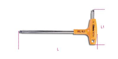 Beta 1/4" gebogen wringstaaf, met kracht handgreep Verchroomd 900T/44 - 009000860