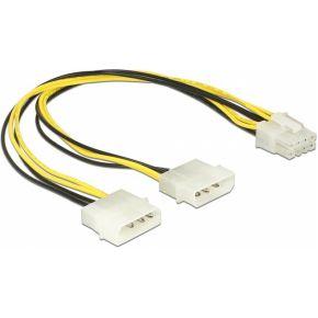 Delock Stroom Aansluitkabel 0.3 m Zwart, Wit, Geel Delock Stroom Aansluitkabel 0.3 m Zwart, Wit, Geel